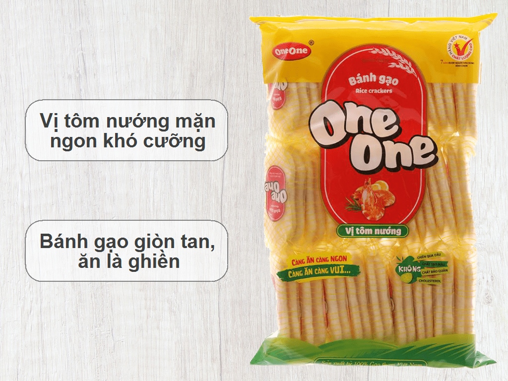 Bánh gạo One One Vị Tôm Nướng gói 150g Thùng 20 gói